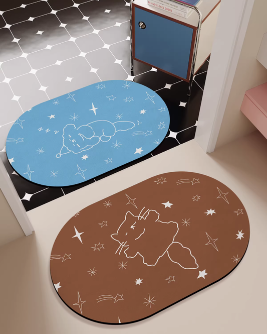 Midnight Cat Soft Absorb Bath Mat