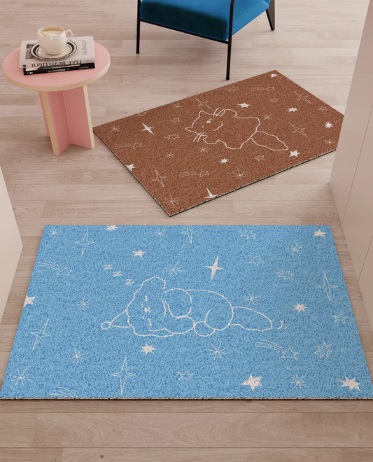 Midnight Cat Textured Entry Mat