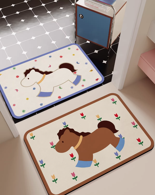 Floral Pony Soft Absorb Bath Mat