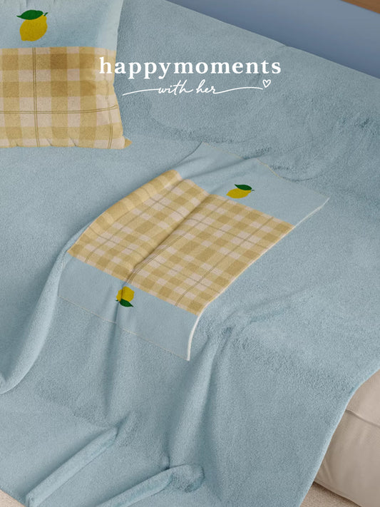 Peach Grid Cozy Cushion Blanket