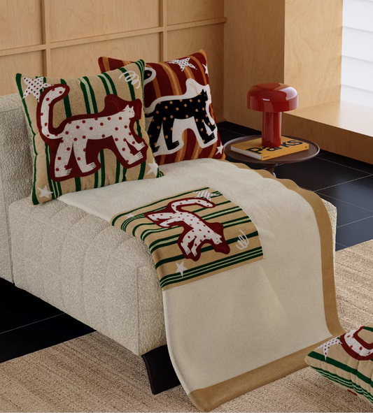 Golden Panther Luxe Cushion Blanket