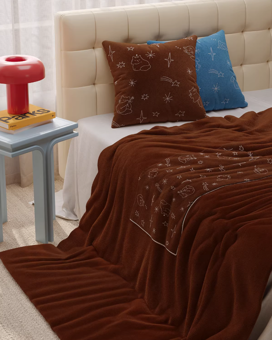 Midnight Cat Cozy Cushion Blanket