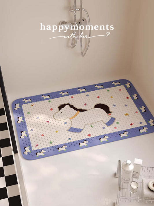 Floral Pony Anti-Slip Shower Mat